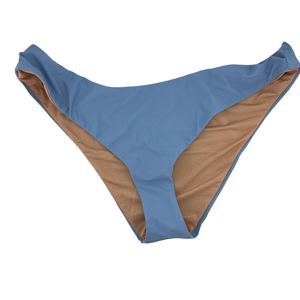 J. Crew Curved Waist cheeky Bikini Bottom Light Blue Size XL NWT